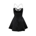 Black Butterfly Tie Back Camisole Mini Dress