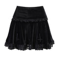 Black Gothic High Waist Lace Mini Skirt