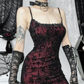 Gothic Long Sleeve Lace Top & Camisole Midi Dress