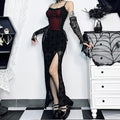 Gothic See Through Lace Side Split Thigh Skirt