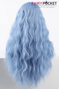 Long Wavy Baby Blue Basick Cap Wig