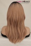 Medium Straight Black to Sable Brown Ombre Basic Cap Wig