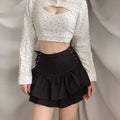Streetwear High Waist Drawstring Ruffled Mini Skirts