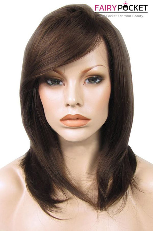 Brown Medium Straight Lace Front Wig