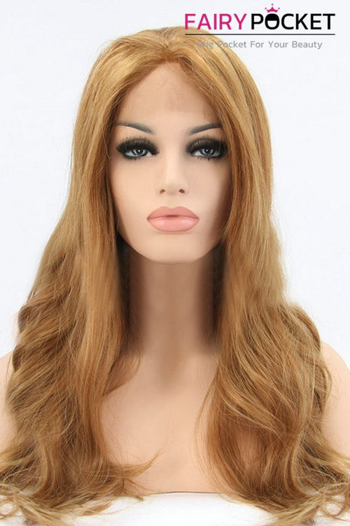 Sandy Brown Long Wavy Lace Front Wig