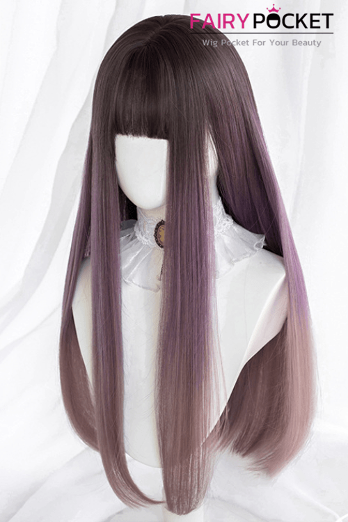 Lolita Long Straight Russet to Purple Basic Cap Wig
