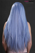 Silver Blue Long Satright Synthetic Lace Front Wig
