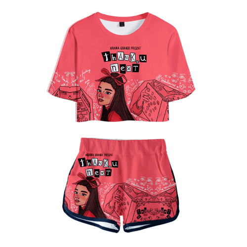 Ariana Grande T-Shirt and Shorts Suits - F