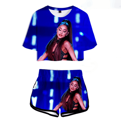 Ariana Grande T-Shirt and Shorts Suits - H