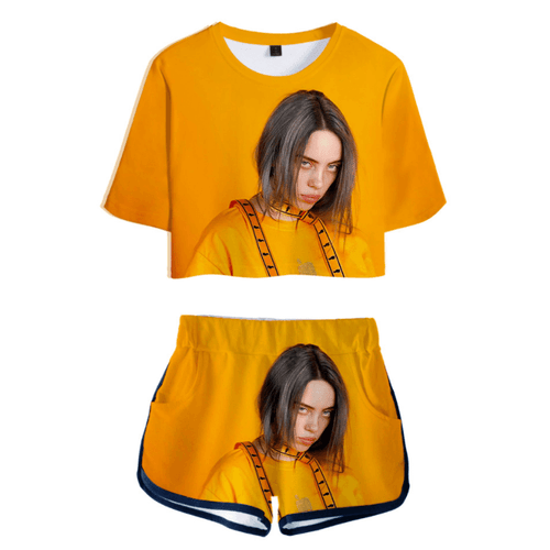 Billie Eilish T-Shirt and Shorts Suits - G