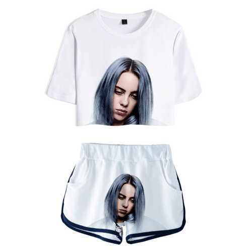 Billie Eilish T-Shirt and Shorts Suits - J