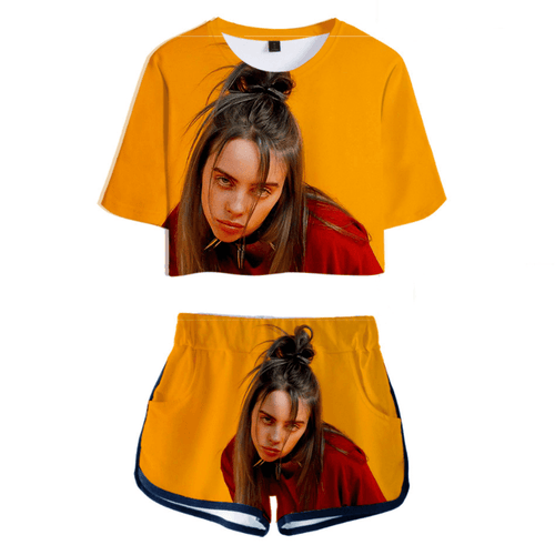 Billie Eilish T-Shirt and Shorts Suits - K
