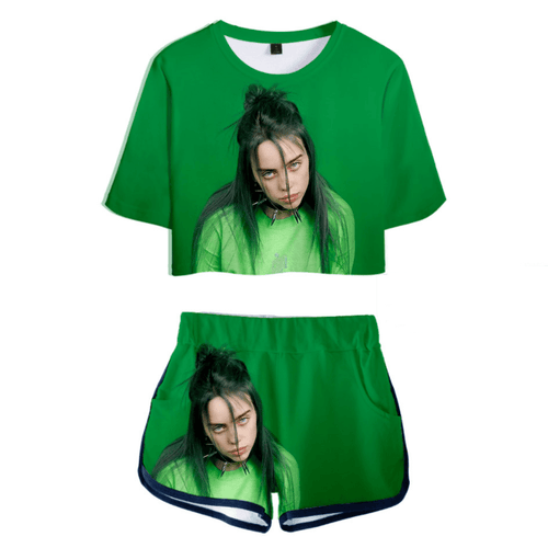 Billie Eilish T-Shirt and Shorts Suits - N