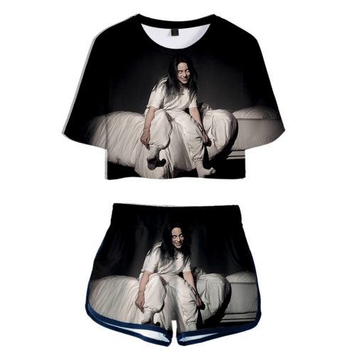 Billie Eilish T-Shirt and Shorts Suits - R