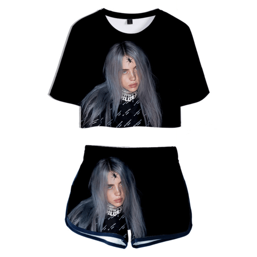 Billie Eilish T-Shirt and Shorts Suits - T