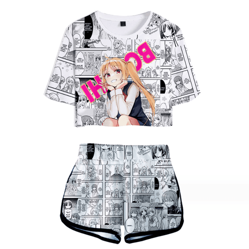 Bocchi the Rock Anime T-Shirt and Shorts Suits - B