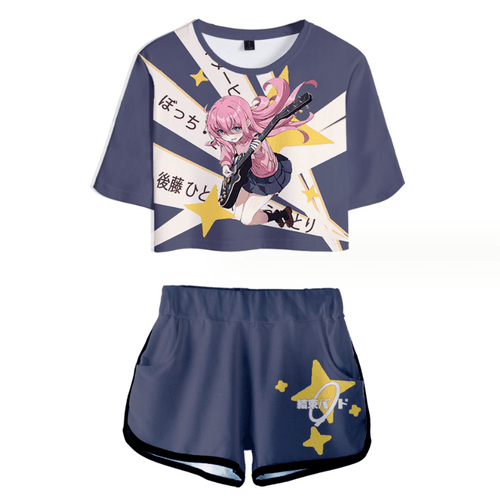 Bocchi the Rock Anime T-Shirt and Shorts Suits - D