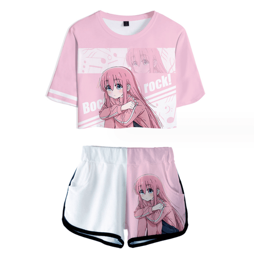 Bocchi the Rock Anime T-Shirt and Shorts Suits - E
