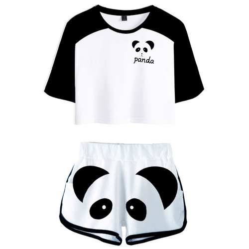 Cute Animal T-Shirt and Shorts Suit - O