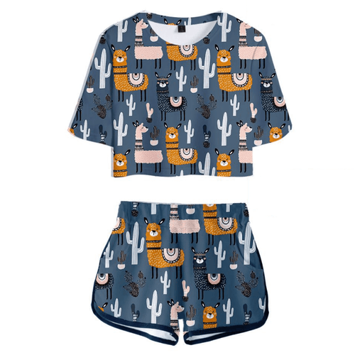 Cute Animal T-Shirt and Shorts Suit
