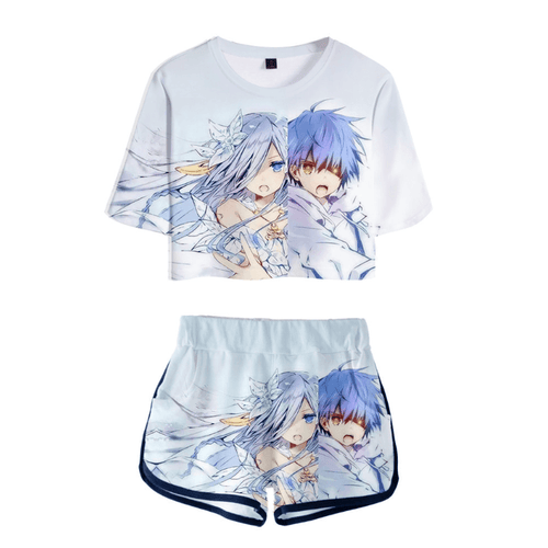 Date a Live T-Shirt and Shorts Suits - C