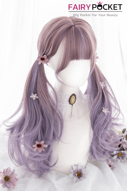 Long Wavy Brown to Purple Ombre Lolita Wig