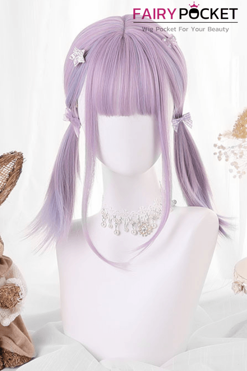 Medium Straight Blue and Purple Lolita Wig
