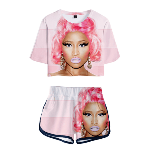 Nicki Minaj T-Shirt and Shorts Suits - D