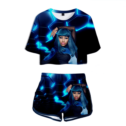 Nicki Minaj T-Shirt and Shorts Suits - F