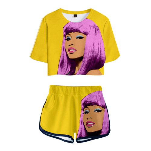 Nicki Minaj T-Shirt and Shorts Suits - H