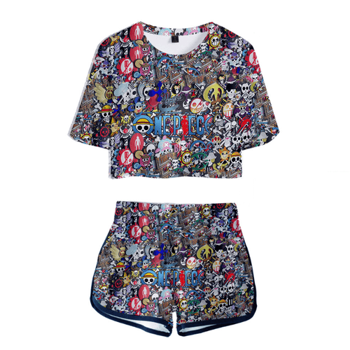 One Piece Anime T-Shirt and Shorts Suits - I