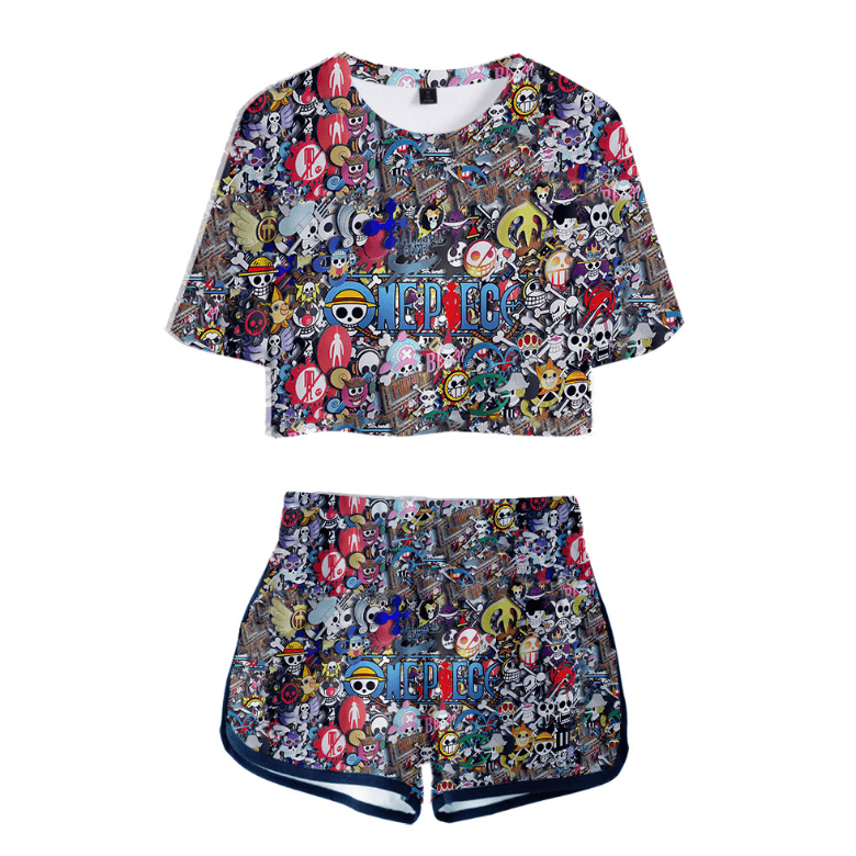 One Piece Anime T-Shirt and Shorts Suits - I