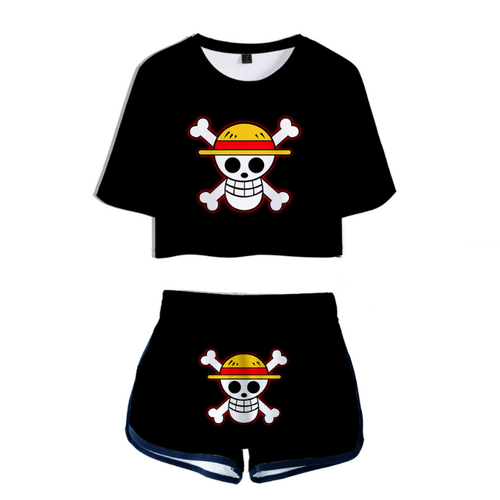 One Piece Anime T-Shirt and Shorts Suits - K