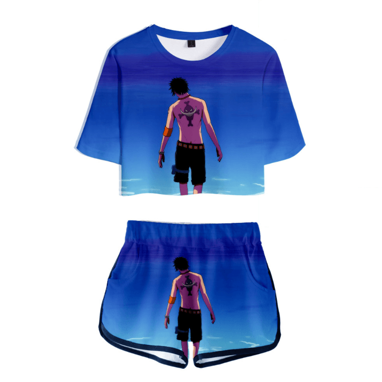 One Piece Anime T-Shirt and Shorts Suits - M