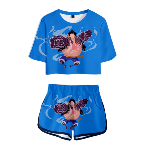 One Piece Anime T-Shirt and Shorts Suits - P