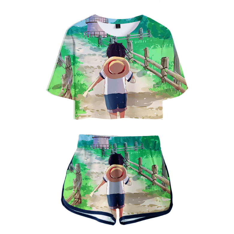One Piece Anime T-Shirt and Shorts Suits - Q