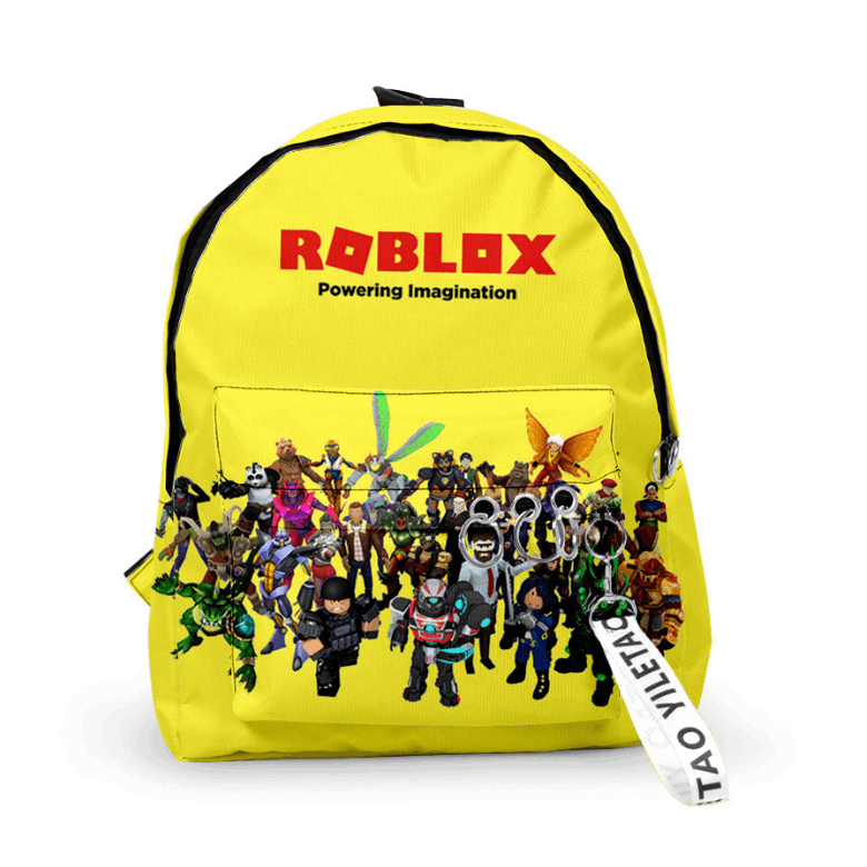 Roblox DRAWSTRING BACKPACK Fully Lined Cotton w/ vinyl bottom zip pockets