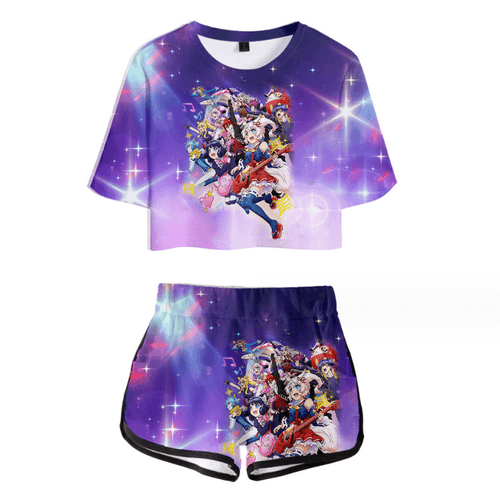 Show By Rock Anime T-Shirt and Shorts Suits - C