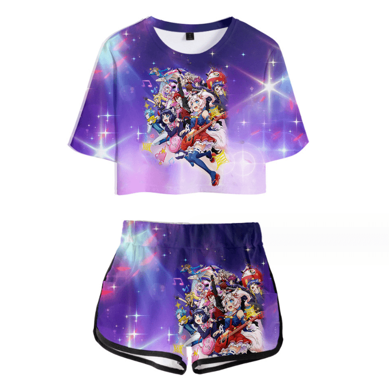 Show By Rock Anime T-Shirt and Shorts Suits - C