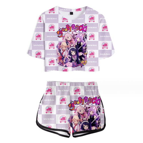 Show By Rock Anime T-Shirt and Shorts Suits - D
