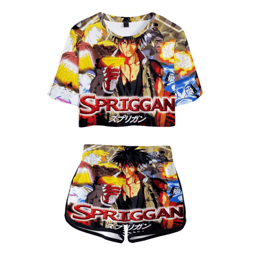 Spriggan Anime T-Shirt and Shorts Suits - C