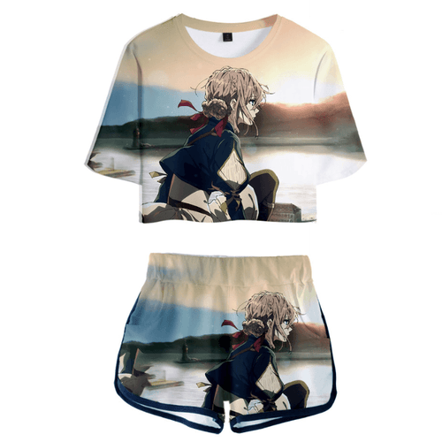 Violet Evergarden Anime T-Shirt and Shorts Suit - I