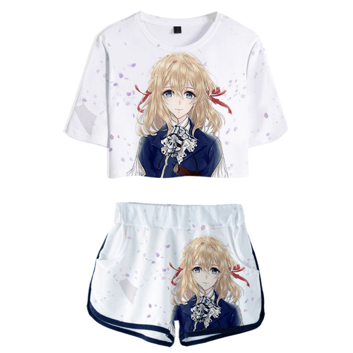 Violet Evergarden Anime T-Shirt and Shorts Suit