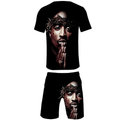 2Pac T-Shirt and Shorts Suits - B