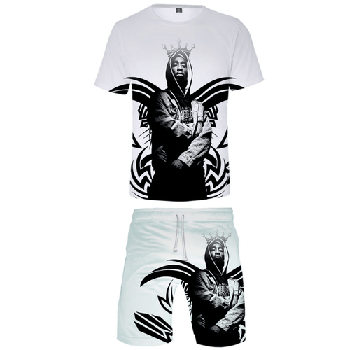 2Pac T-Shirt and Shorts Suits - J