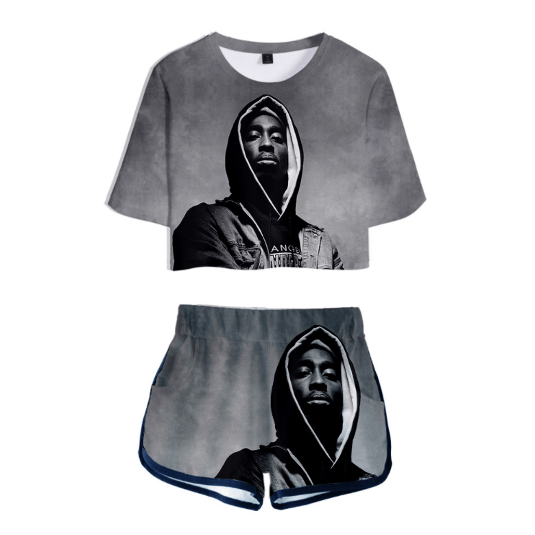 2Pac T-Shirt and Shorts Suits - M