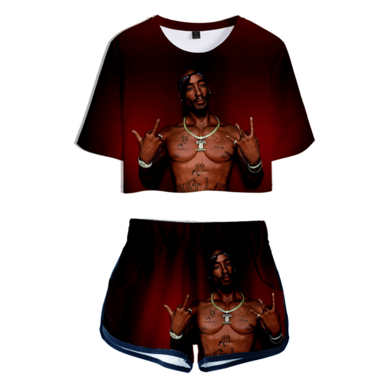 2Pac T-Shirt and Shorts Suits - R