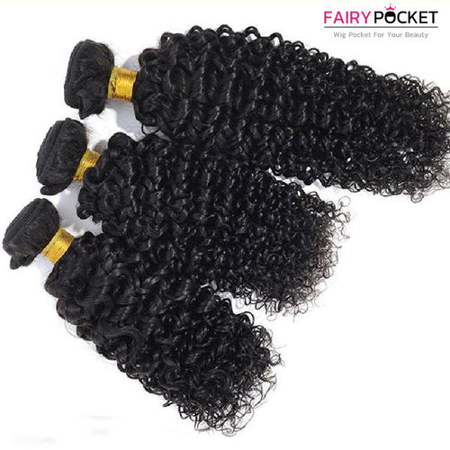 3 Bundles Kinky Curly Indian Remy Human Hair Weave