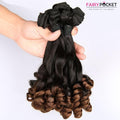 3 Bundles of Black To Medium Brown Straight And Bifurcation Loose Weave Human Funmi Hair Weave