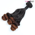 3 Bundles of Black To Medium Brown Straight And Loose Wave Human Funmi Hair Weave